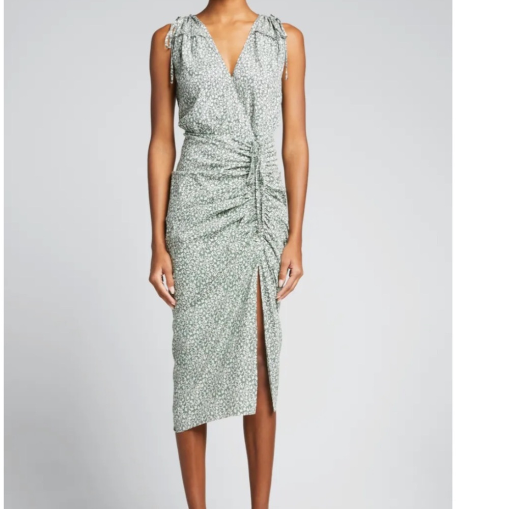 Veronica Beard Teagan Ruched Stretch-Silk Dress Size 4 - Picture 5 of 14